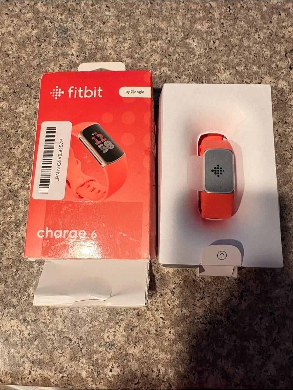 fitbit Charge 6 Fitness Tracker — Coral/Red Band new in box